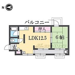 森野ビル 1LDKの間取図画像
