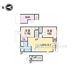 エヴァーグレイス 2LDKの間取図画像