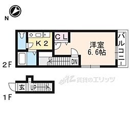 Ｍｒ．3 2階1Kの間取り