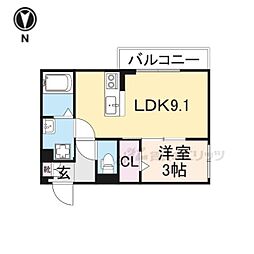 JR東海道・山陽本線 彦根駅 徒歩11分の賃貸アパート 3階1LDKの間取り