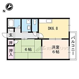 フレグランス・ヤスB 2DKの間取図画像