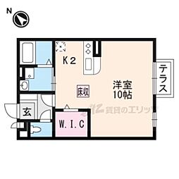 サンシャイン 1階ワンルームの間取り