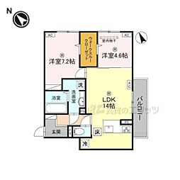 DーROOM 小篠原 2LDKの間取図画像