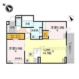 DーROOM 小篠原 2LDKの間取図画像