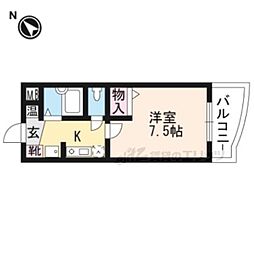 アース・マーシーマンション 1Kの間取図画像