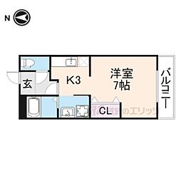 第6サンコーポ森脇 ワンルームの間取図画像