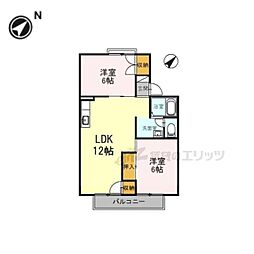 セジュールY-A 2LDKの間取図画像