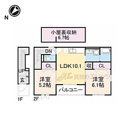 アルドーレK 2LDKの間取図画像