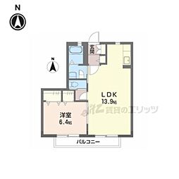 ラパトリア列花須 1LDKの間取図画像