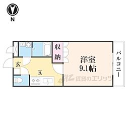 エル・アール 1Kの間取図画像