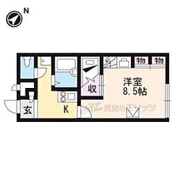 レオパレスECHI 1Kの間取図画像