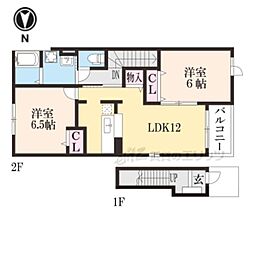 フォレストパーク参番館 2LDKの間取図画像