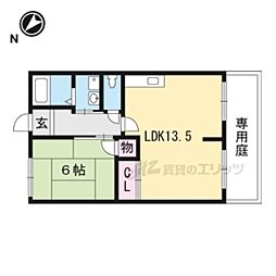 アネックス・モリヤマB 1LDKの間取図画像