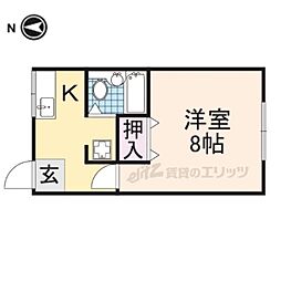 山田コーポ 1Kの間取図画像