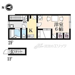レオパレスMY中山 1Kの間取図画像
