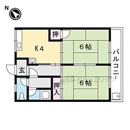 ワニコーポ 2Kの間取図画像