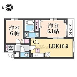 ハーモニー 2LDKの間取図画像