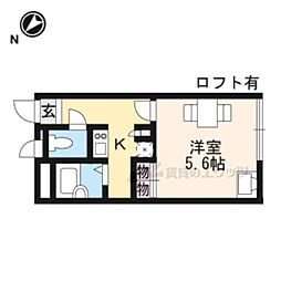 レオパレス南彦根1番館 1Kの間取図画像