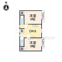 ハイツT&A 2DKの間取図画像