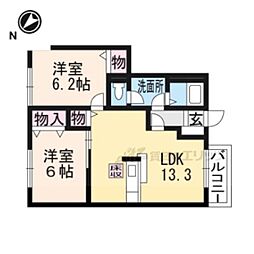 ボワエマーユ北館 2LDKの間取図画像