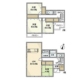 篠原町戸建 4LDKの間取り