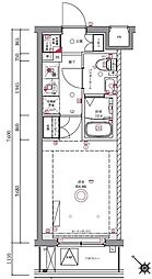 京急本線 井土ヶ谷駅 徒歩6分の賃貸マンション 5階1Kの間取り