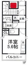 横浜市営地下鉄ブルーライン 吉野町駅 徒歩12分の賃貸アパート 1階ワンルームの間取り