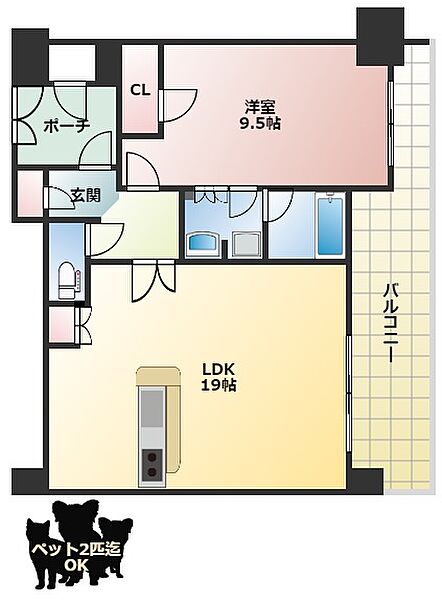 フェニックス日本橋高津 ｜大阪府大阪市中央区高津2丁目(賃貸マンション1LDK・10階・63.56㎡)の写真 その2