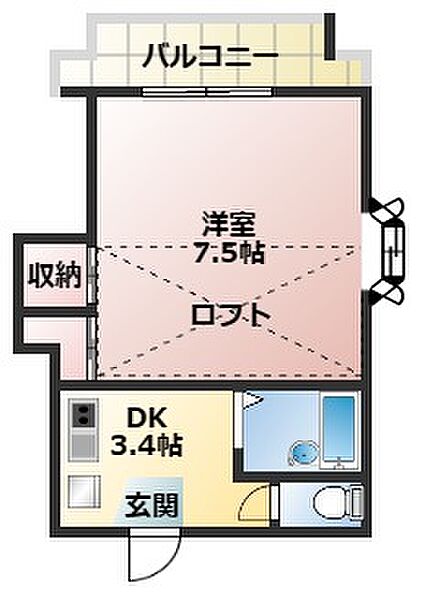 エクセル小林 ｜大阪府門真市末広町(賃貸マンション1DK・3階・24.71㎡)の写真 その2