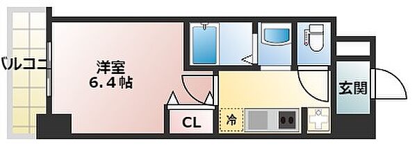 ジオエント福島野田 ｜大阪府大阪市福島区海老江1丁目(賃貸マンション1K・3階・22.02㎡)の写真 その2