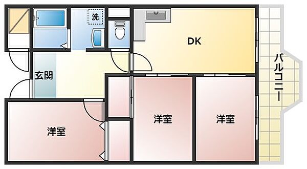 ピュアネスDoi ｜大阪府門真市東江端町(賃貸マンション3DK・3階・60.80㎡)の写真 その2