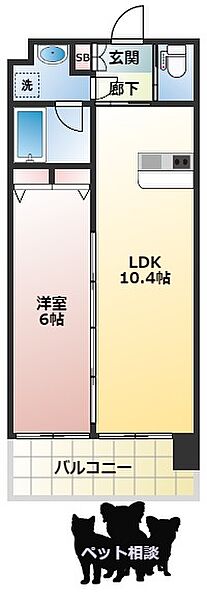 ディームス福島 ｜大阪府大阪市福島区鷺洲5丁目(賃貸マンション1LDK・9階・40.02㎡)の写真 その2