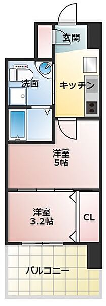 SELENiTE江坂ルフレ ｜大阪府吹田市江坂町1丁目(賃貸マンション2K・2階・25.62㎡)の写真 その2