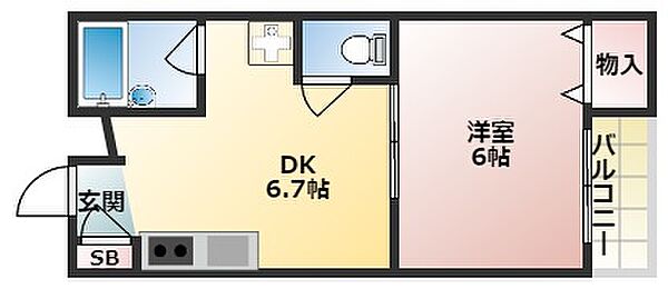 ディム向島 ｜大阪府門真市向島町(賃貸マンション1DK・2階・27.30㎡)の写真 その2