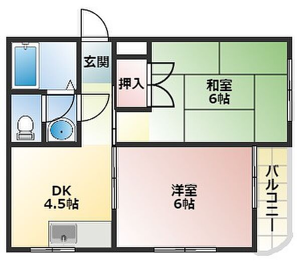 ヒルズ四條畷 ｜大阪府四條畷市南野2丁目(賃貸マンション2DK・3階・36.40㎡)の写真 その2