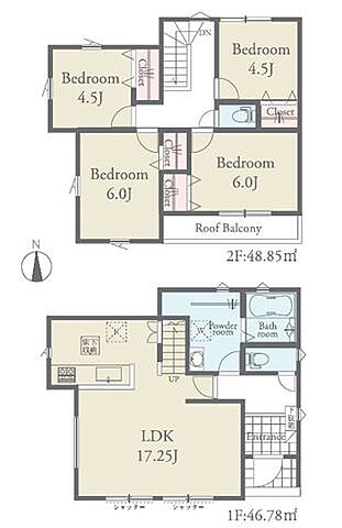 間取り 熊本市東区東野4丁目15-36付近