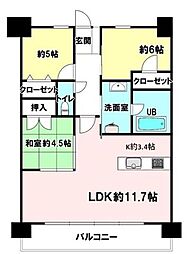 ブランシエラ熊本中央 3LDKの間取図画像