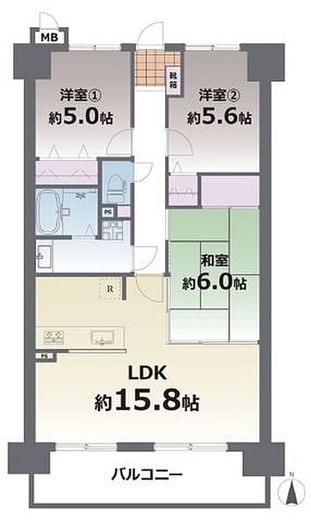 3LDK 間取り