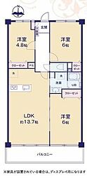 新松戸ファミールハイツ 3LDKの間取図画像