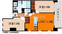 ブランシエスタ山科大塚 2階2LDKの間取り