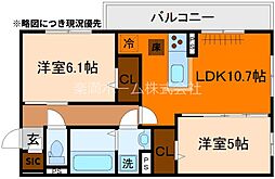 仮称）右京区嵯峨野芝野町ハイツ 1階2LDKの間取り