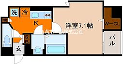 アドバンス京都デタンデュ 5階1Kの間取り