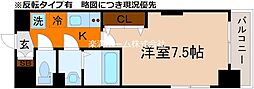 Luxe京都西大路 1Kの間取図画像