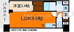 京都市南区東九条南石田町マンション 1LDKの間取図画像
