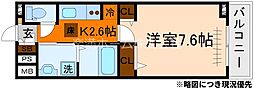 オーサム ヴィレッジ 京都桂 1Kの間取図画像