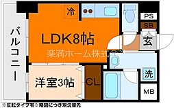 ピーノ京都西大路 1LDKの間取図画像