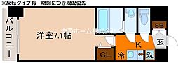 プレデコート西京極 1Kの間取図画像