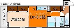 ヒカルサ京都梅津東 1DKの間取図画像