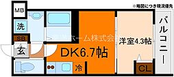 MJC京都EsTRUTH 1DKの間取図画像