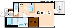 ウェルスクエア壬生高辻通 ワンルームの間取図画像